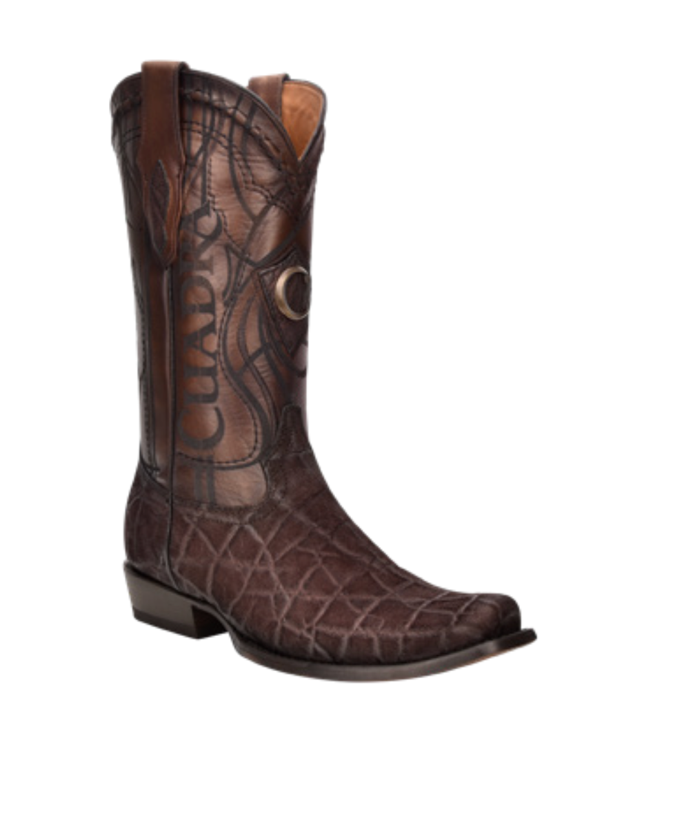 Cuadra CU458 MN Brown Elephant Laser & Embroidery Narrow Square Toe