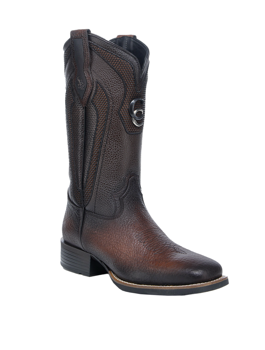 Cuadra CU983 MN Chocolate American Bison Embroidery Square Toe