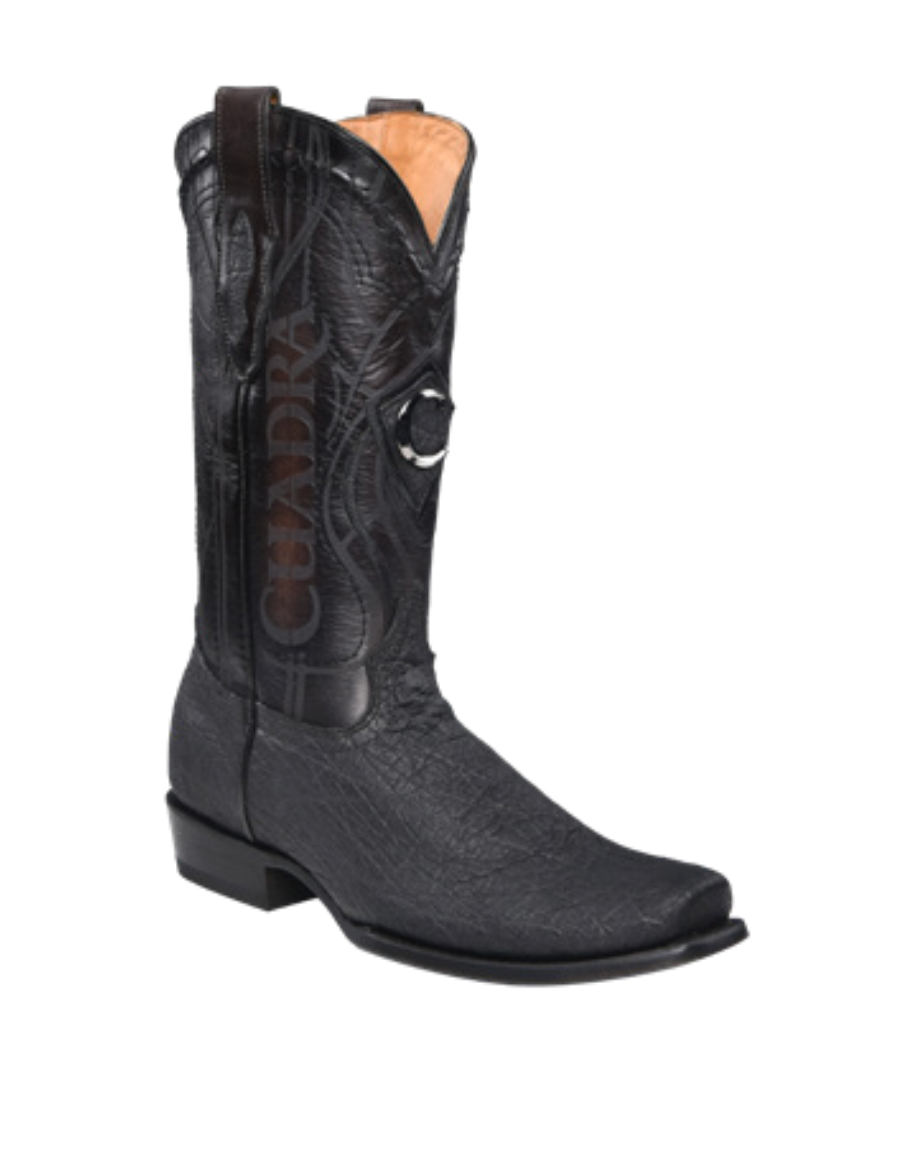 Cuadra CU836 MN Black Elephant Laser & Embroidery Narrow Square Toe