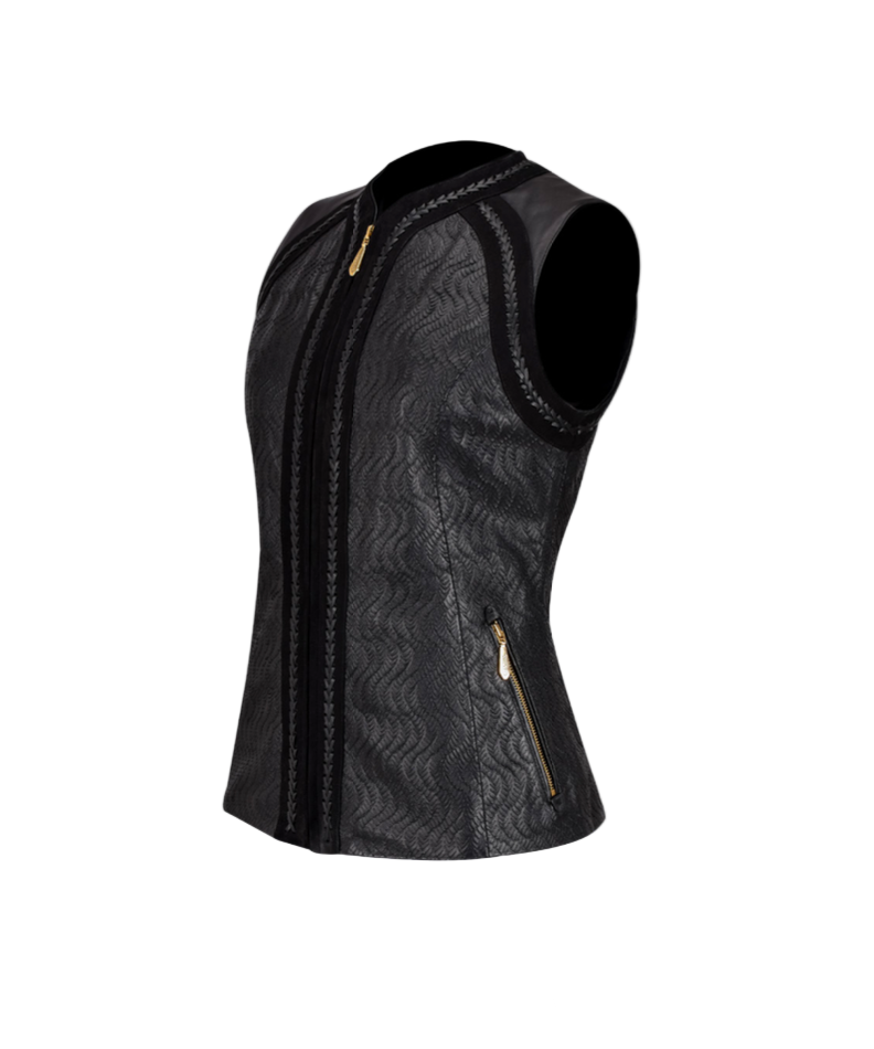 Cuadra JC173 LD Black Natural Woven Vest