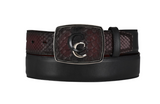 Cuadra BC324 MN Black Cherry Python Exotic Strip Belt