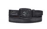 Cuadra BC423 MN Black Caiman Laser & Woven Belt