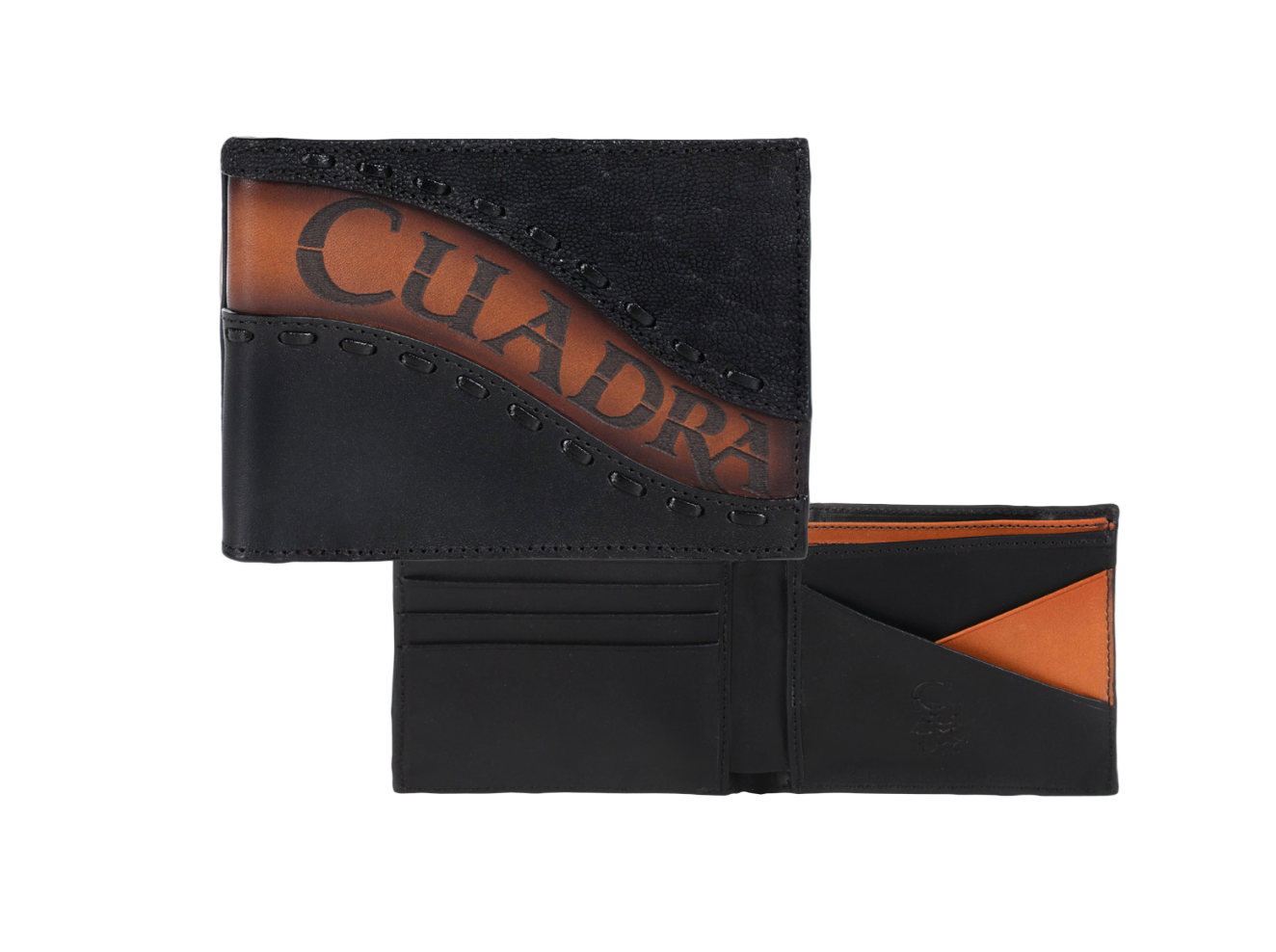 Cuadra DU616 MN Black Elephant Embroidery & Laser Wallet