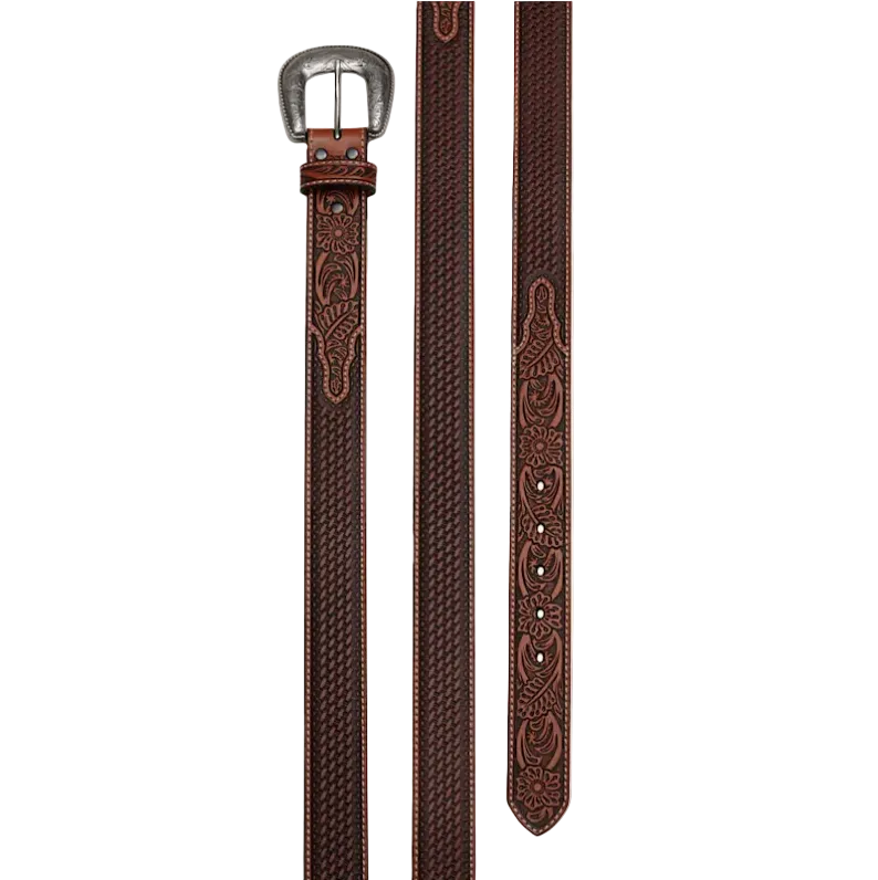 Ariat Classic Basketweave Embroidered Western Cowboy Belt