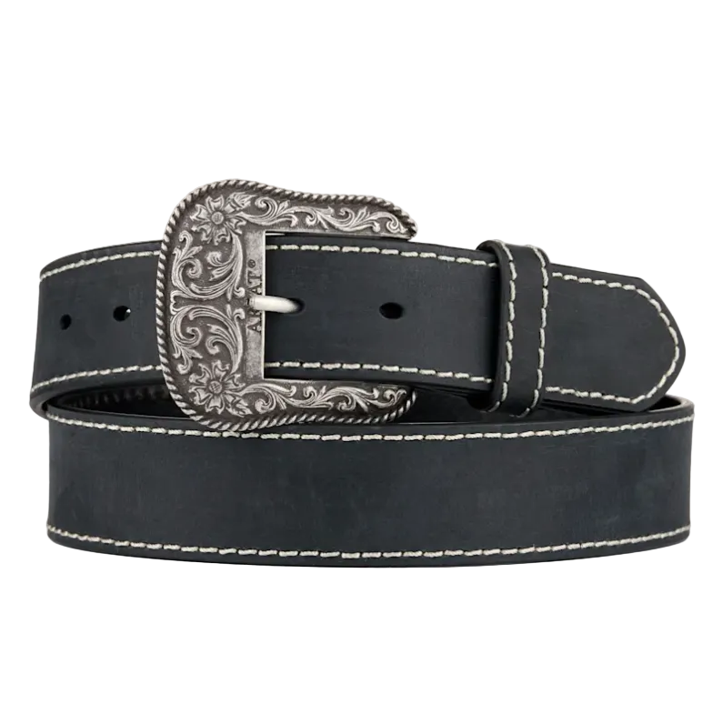 Ariat Solid Black Western Cowgirl Belt