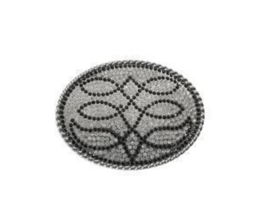 Blazin Roxx Boot Stitch Crystal Belt Buckle
