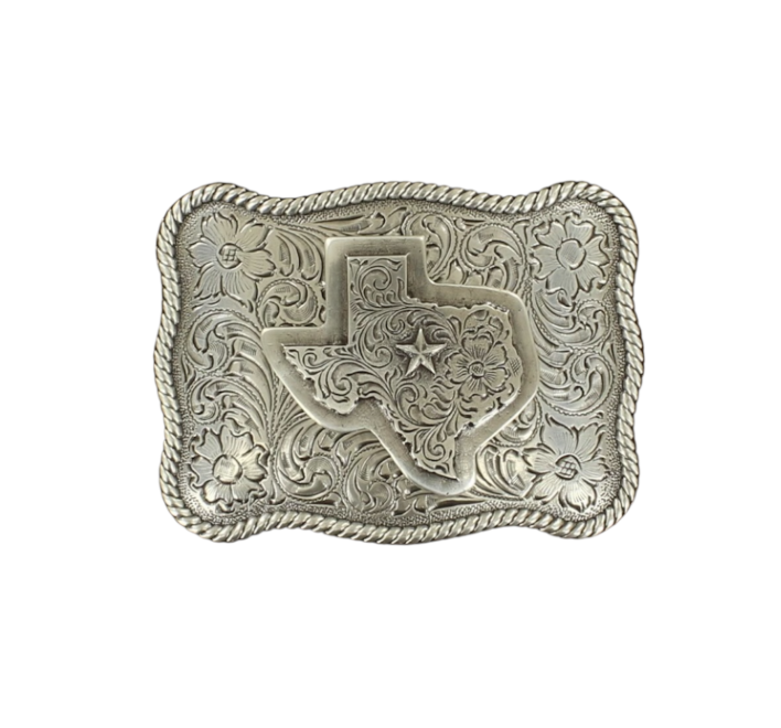 Nocona Texas Scalloped twisted Rope Edge Belt Buckle