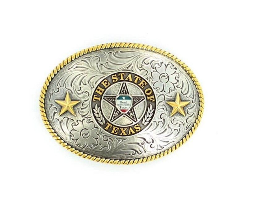 Nocona Western Texas Freedom Star Belt Buckle