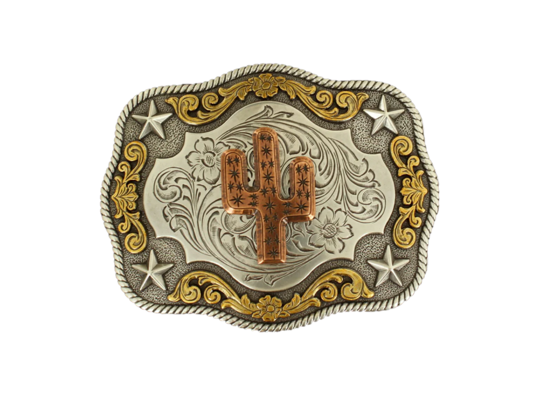 Nocona Tone Cactus Belt Buckle
