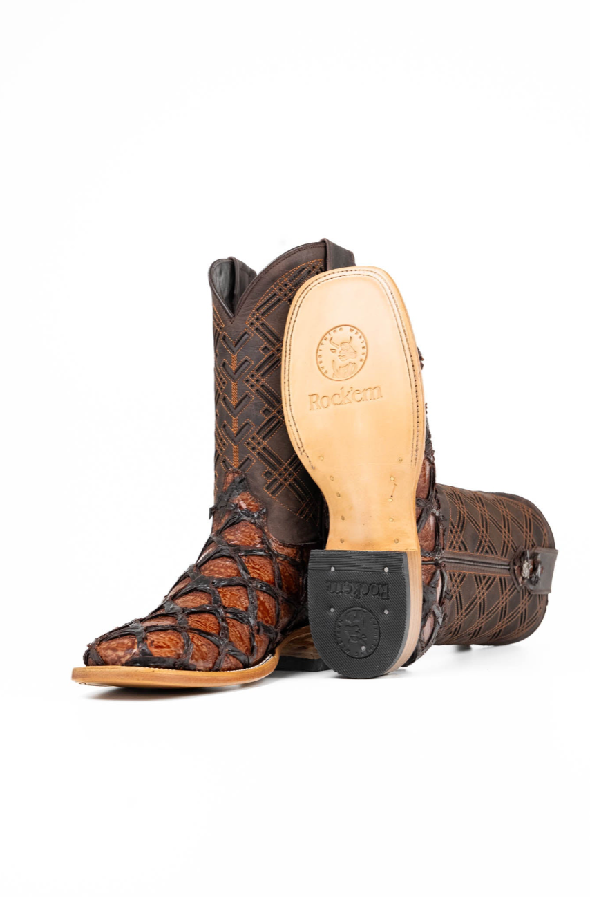 Bradley Pirarucu Square Toe Cowboy Boot