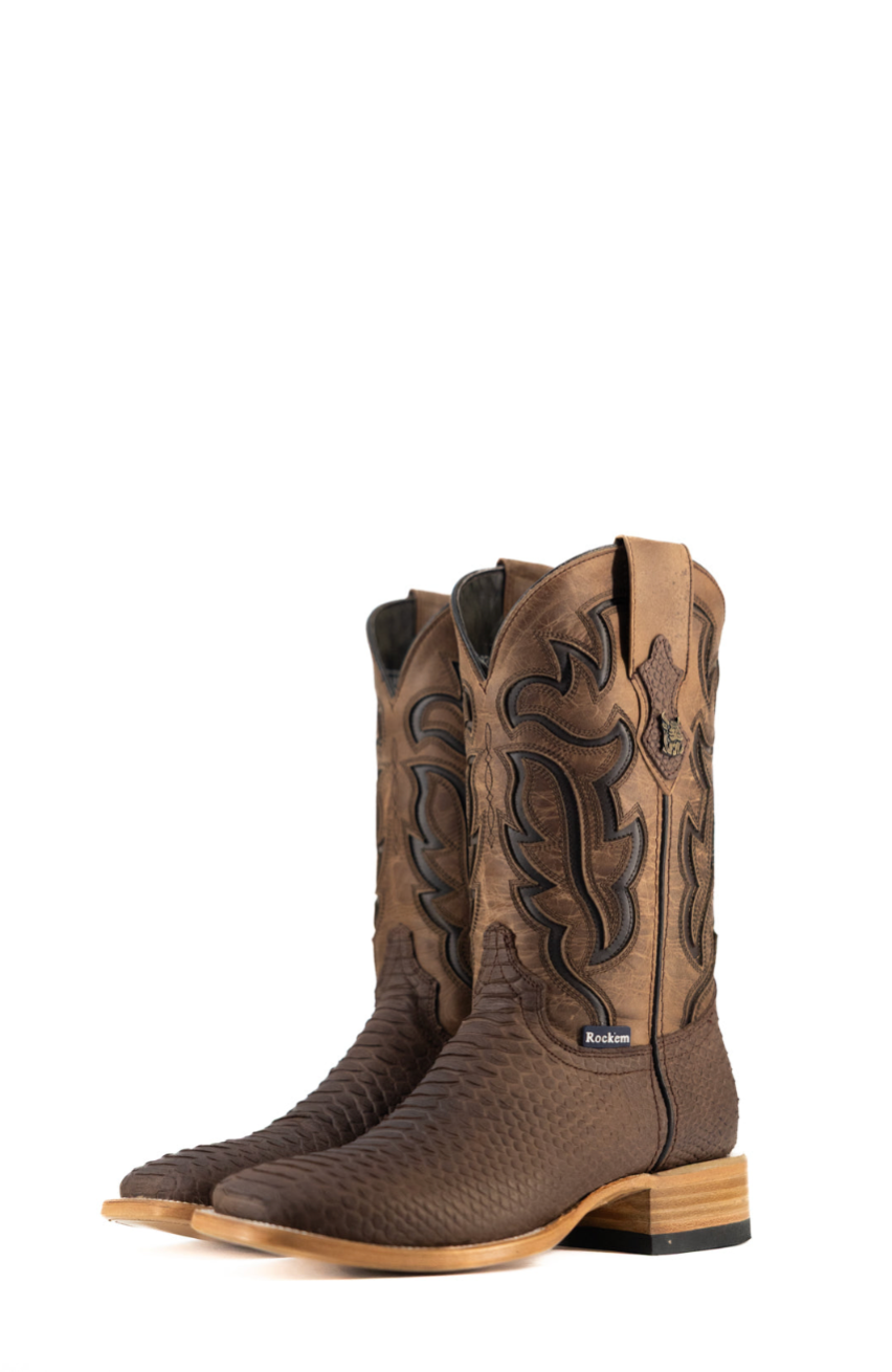 Bruce Matte Python Square Toe Cowboy Boot