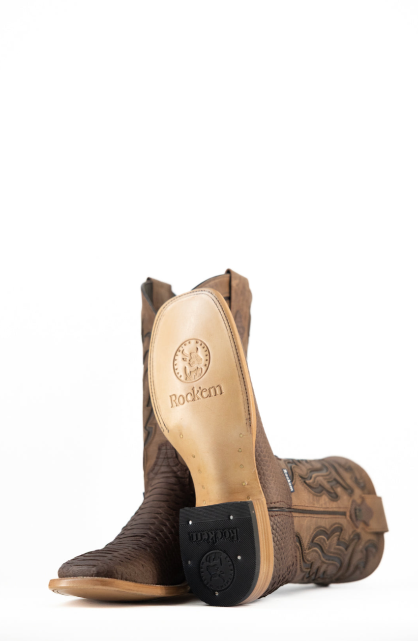 Bruce Matte Python Square Toe Cowboy Boot