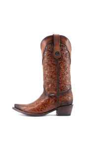 Mila Tooled Snip Toe Cowgirl Boot