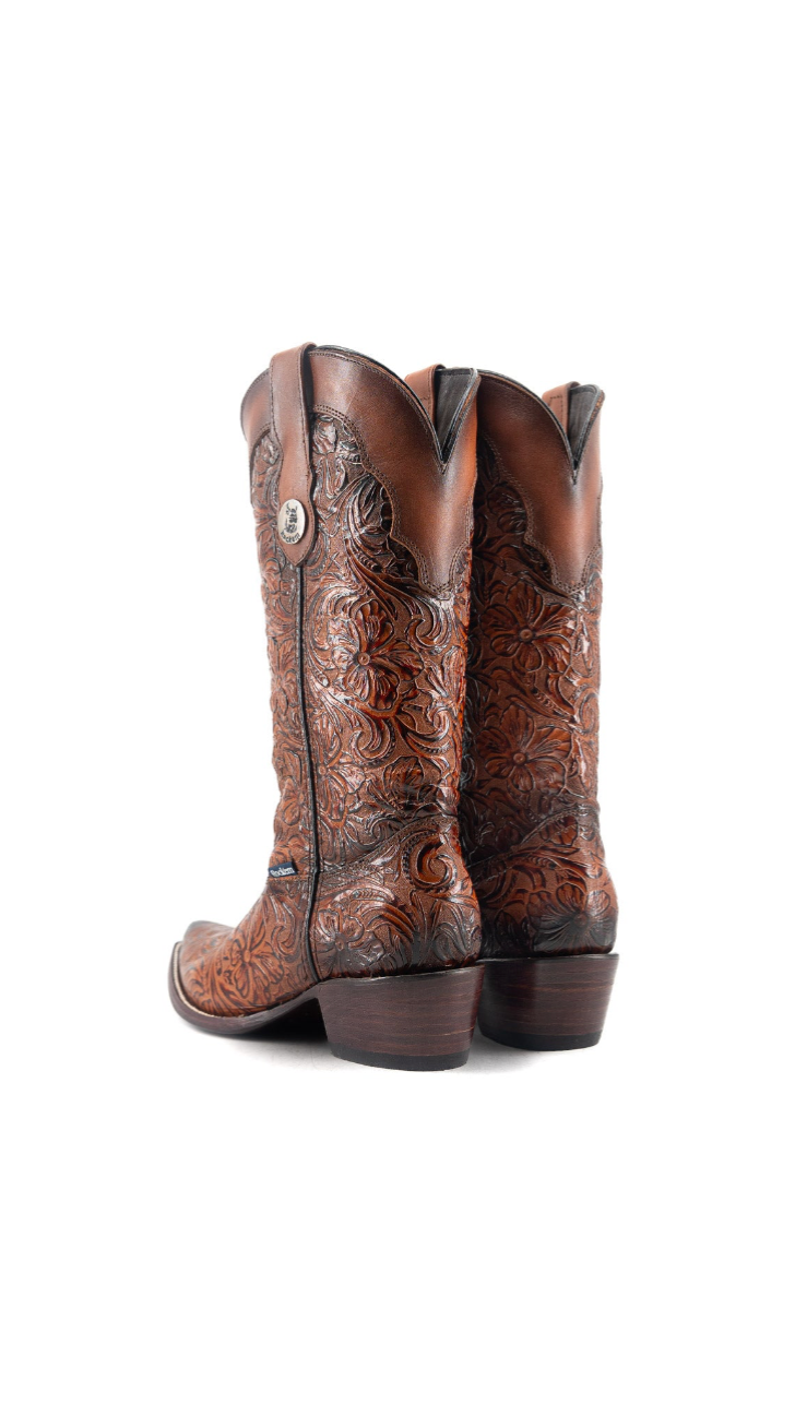 Mila Tooled Snip Toe Cowgirl Boot