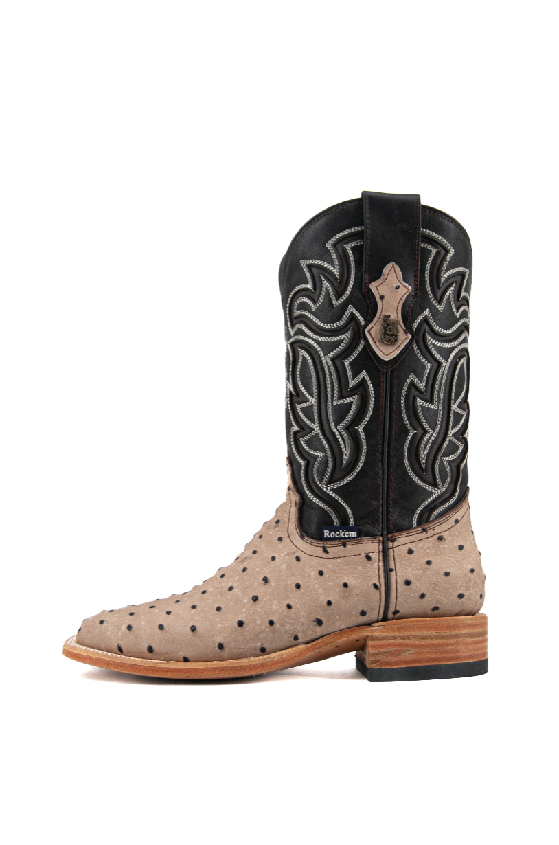 Bruce Ostrich Square Toe Cowboy Boot