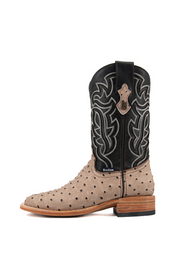 Bruce Ostrich Square Toe Cowboy Boot