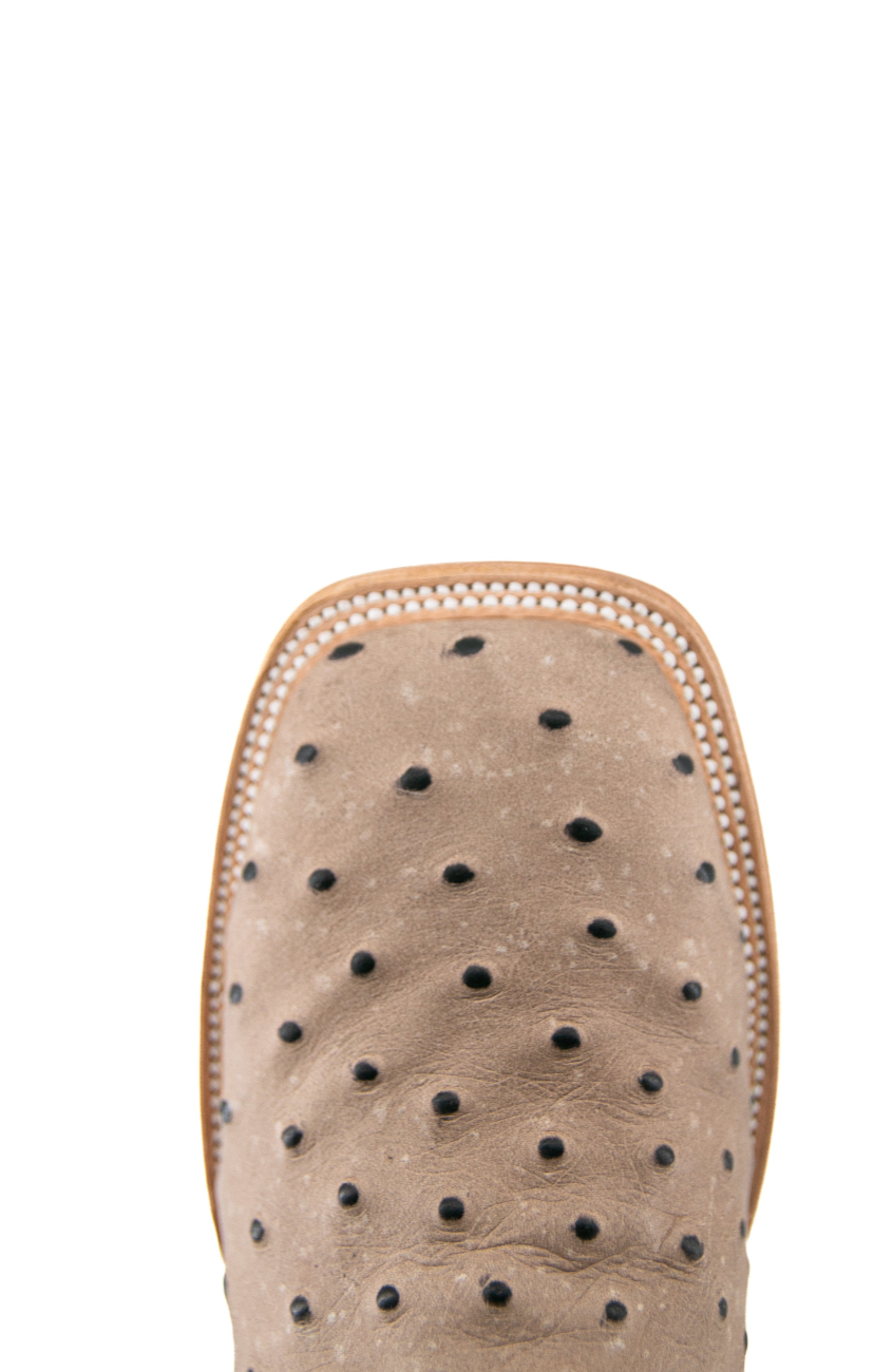 Bruce Ostrich Square Toe Cowboy Boot