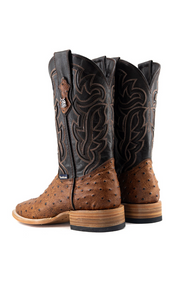 Bruce Ostrich Square Toe Cowboy Boot