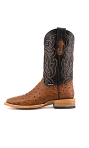 Bruce Ostrich Square Toe Cowboy Boot