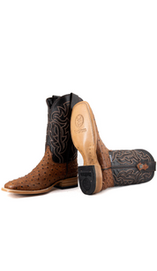 Bruce Ostrich Square Toe Cowboy Boot