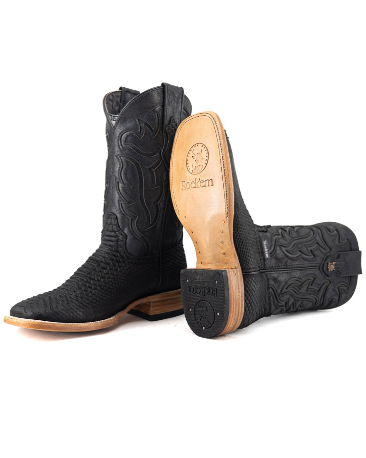 Bruce Matte Python Square Toe Cowboy Boot