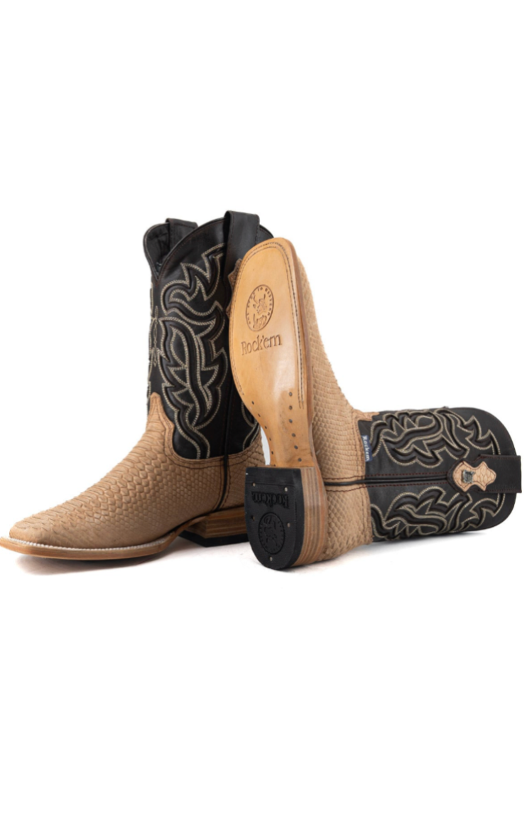 Bruce Matte Python Square Toe Cowboy Boot