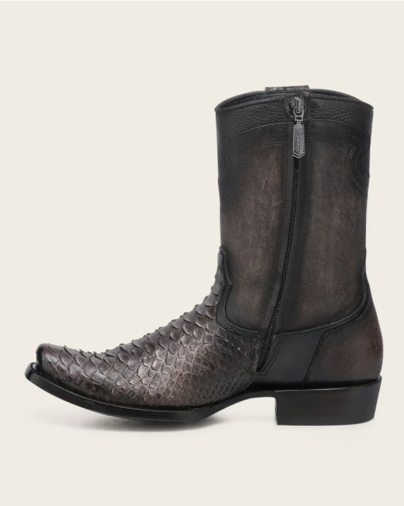 Cuadra CC214 MN Python Zipper & Studs Men's Round Toe