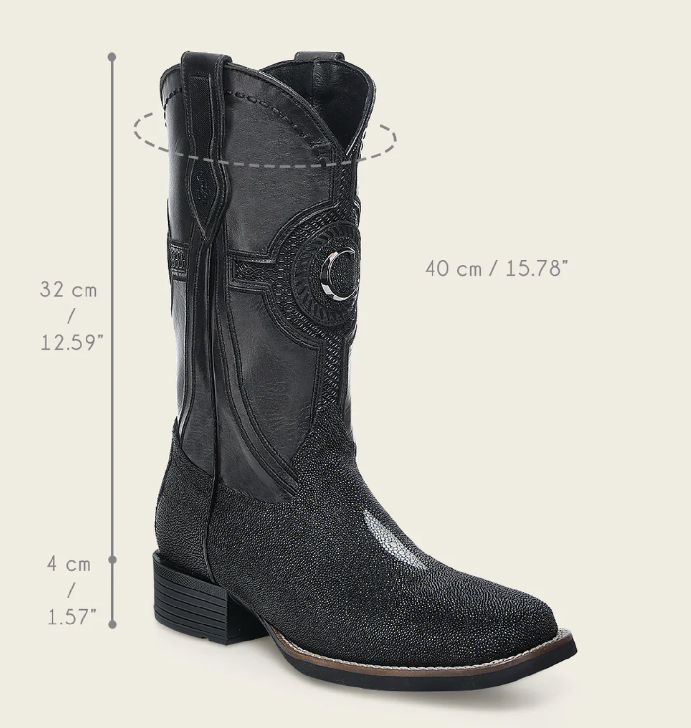 Cuadra CC221 MN Stingray Embroidery & Laser & Woven Square Toe