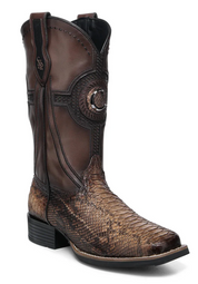 Cuadra CC222 MN Python Embroidery & Laser & Studs & Woven Square Toe Cowboy Boot