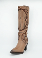 Cuadra CC241 LD Laser & Embroidery & Studs & Zipper Round Toe