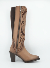 Cuadra CC241 LD Laser & Embroidery & Studs & Zipper Round Toe