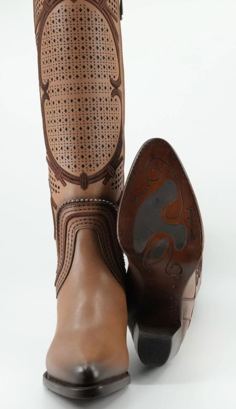 Cuadra CC241 LD Laser & Embroidery & Studs & Zipper Round Toe