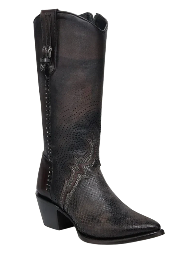 Cuadra CC243 LD Python Laser & Embroidery & Studs Pointed Toe