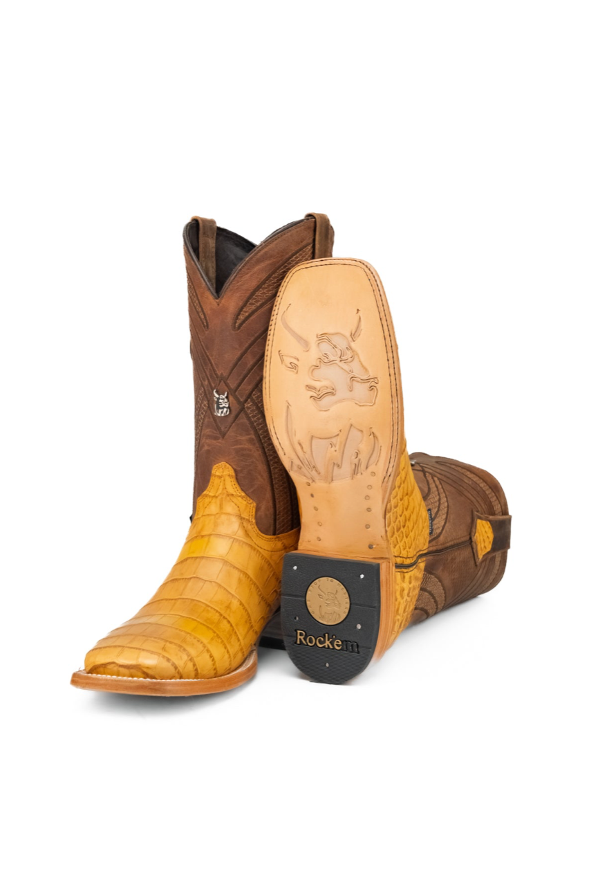 Monroe American Alligator Belly Square Toe Cowboy Boot