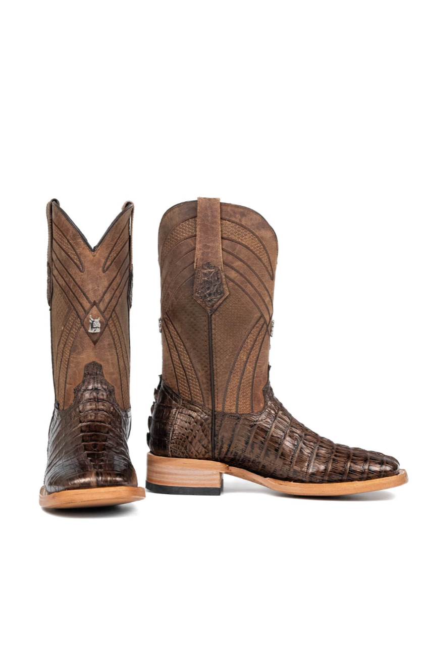 Monroe Caiman Tail Square Toe Cowboy Boot