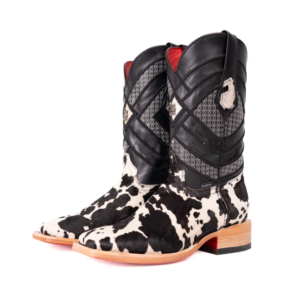 Prescott Brazil Cowhide Red Bottom Square Toe Cowboy Boot
