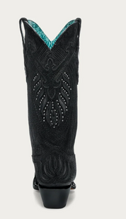 Corral A4729 Women Overlay Embroidery And Studs Black Snip Toe Cowboy Boots