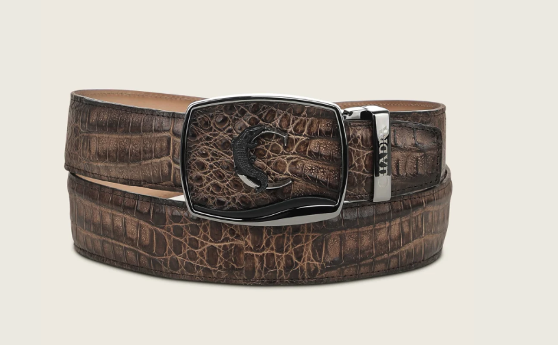 Cuadra BC480 Men's Exotic Fuscus Crocodile Leather Cowboy Belt