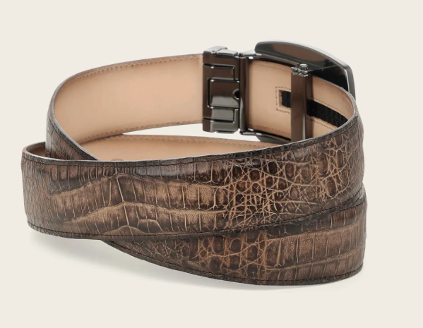 Cuadra BC480 Men's Exotic Fuscus Crocodile Leather Cowboy Belt