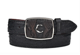 Cuadra BC347 MN Black Ostrich Laser Belt