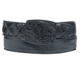 Cuadra BC357 MN Black Fish Pirarucu Exotic Strip Belt