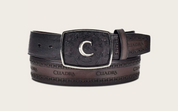 Cuadra BC205 MN Black Ostrich Laser & Woven Belt