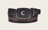 Cuadra BC205 MN Black Ostrich Laser & Woven Belt