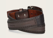 Cuadra BC205 MN Black Ostrich Laser & Woven Belt