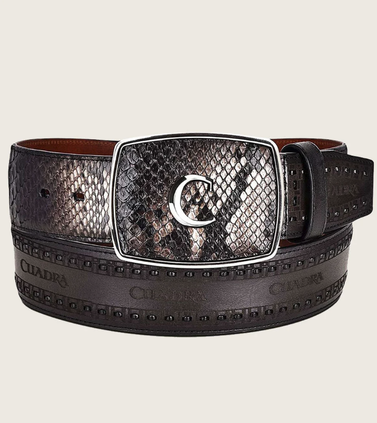Cuadra BC235 MN Grey Python Laser & Woven Belt