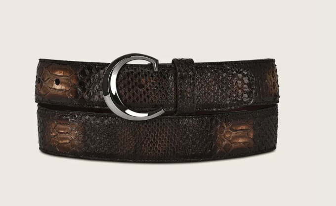 Cuadra BC320 MN Brown Python Exotic Strip Belt