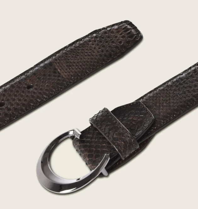 Cuadra BC320 MN Brown Python Exotic Strip Belt