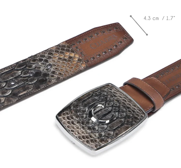 Cuadra BC357 MN Black Fish Pirarucu Exotic Strip Belt