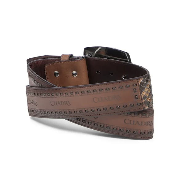 Cuadra BC357 MN Black Fish Pirarucu Exotic Strip Belt