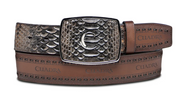 Cuadra BC357 MN Black Fish Pirarucu Exotic Strip Belt